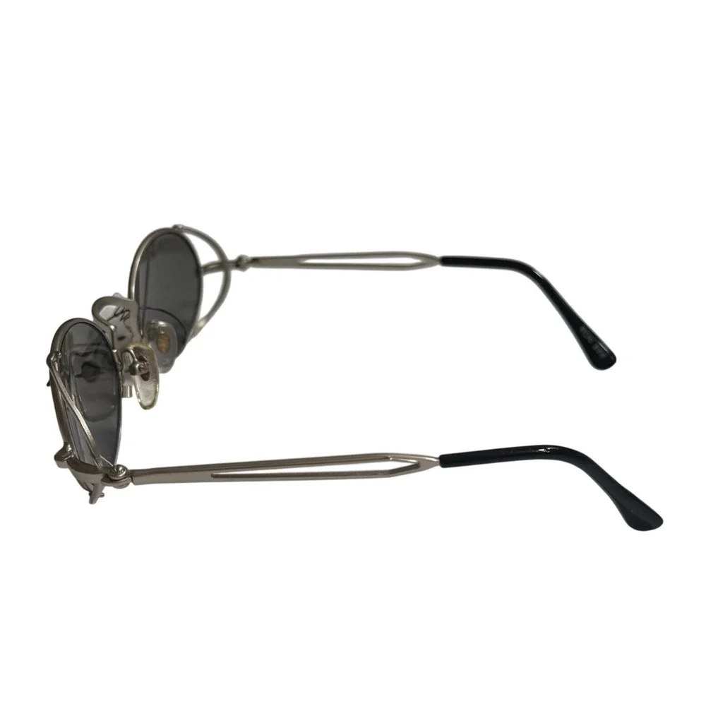 Vintage 90s Industrial Metal Frame Oval Glasses